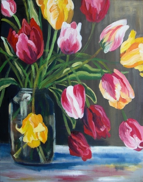 Jam Jar Tulips