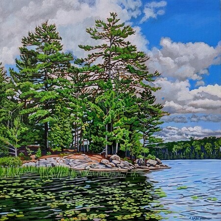 Lily Pads and Pines of Loon Lake